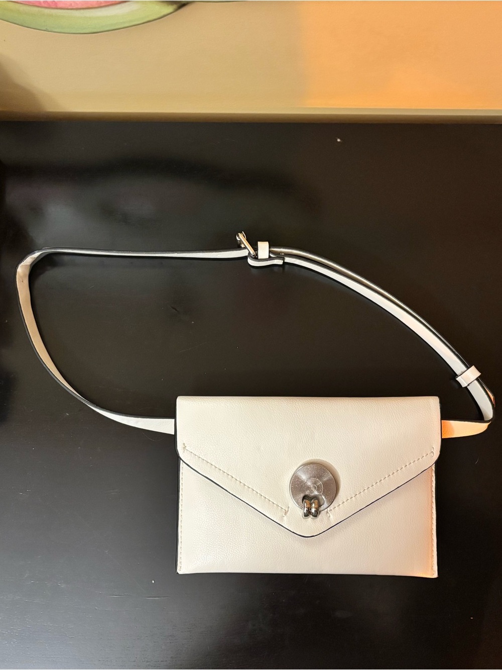 Zara White Envelope Crossbody Belt Bag